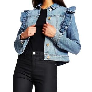 River Island Frill Shoulder Denim Jacket
